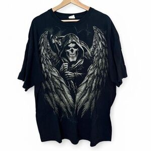 Grim Reaper Black y2k Graphic T shirt